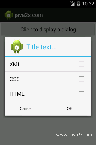 Display a Dialog Window Display a Dialog Window