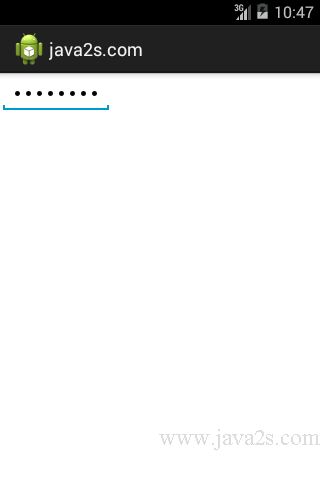 EditText password EditText password