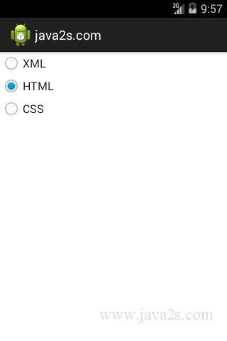 Create a RadioButton Create a RadioButton