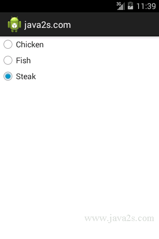 Select a RadioButton Select a RadioButton