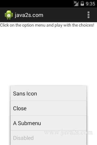 Add menu to activity Add menu to activity