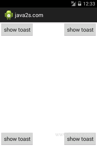 Show Toast in four different corners Show Toast in four different corners
