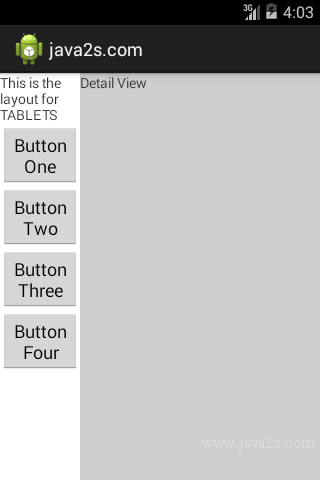 Provide extra layout xml file for Tablet Provide extra layout xml file for Tablet