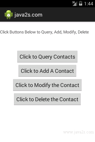 Query, delete, update, add Contacts Query, delete, update, add Contacts
