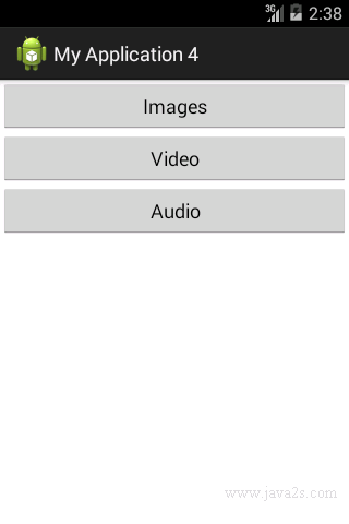 Use Intent to Get Media content Use Intent to Get Media content