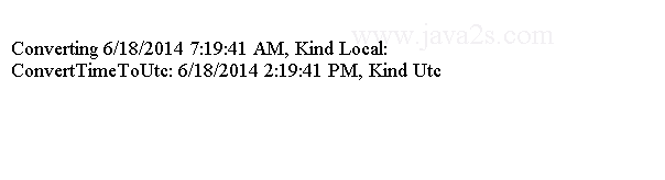 C Tutorial Convert the specified date and time to Coordinated
