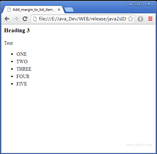 add margin top in html