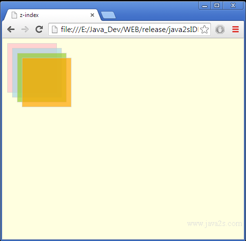 html position static z index
