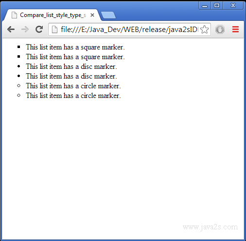 html list style type number