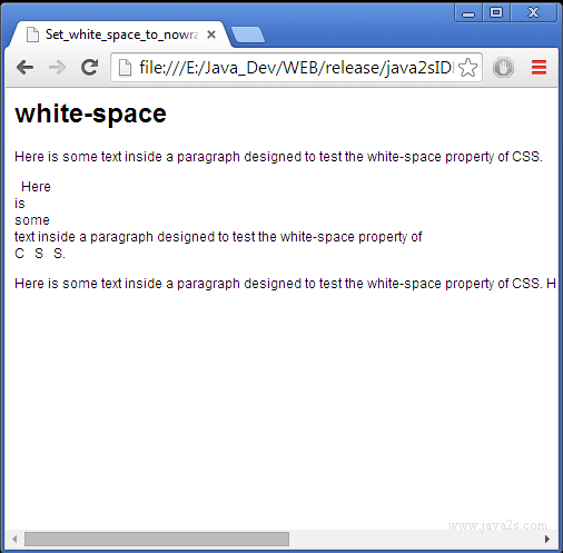 White space best sale html