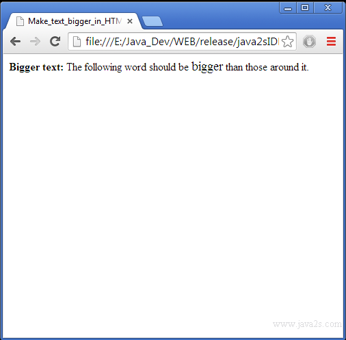 Make Text Bigger In Html And Css