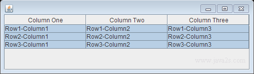 Select all cells for a JTable in Java