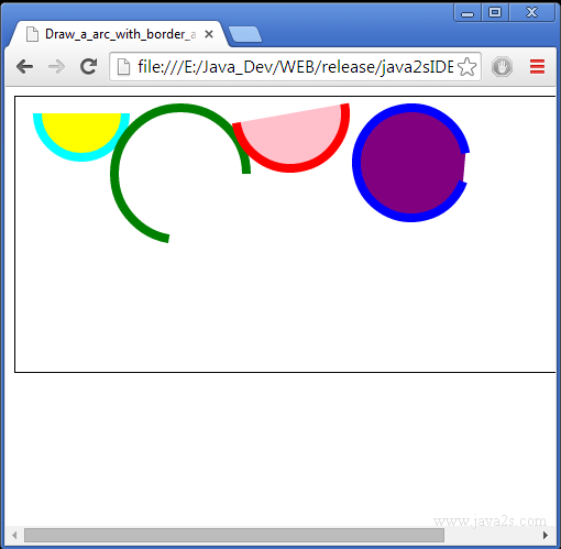 Draw A Arc With Border And Fill On Html5 Canvas In Javascript