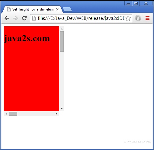 Set height for a div element in jQuery