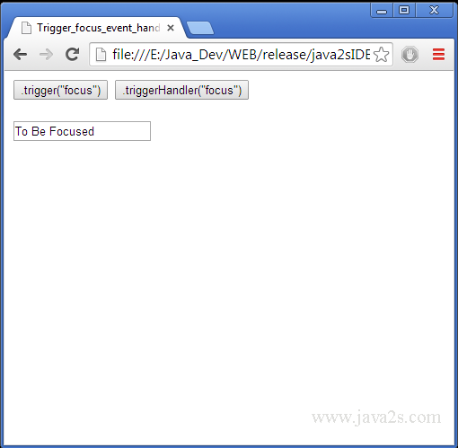 Trigger focus event handler in jQuery