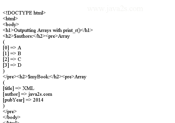 PHP Tutorial - Output Arrays with print_r() PHP