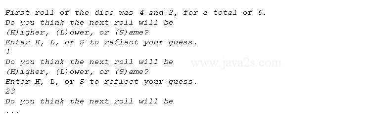 Rolls two dice and presents the total and then asks user to guess the next total - C Data Type