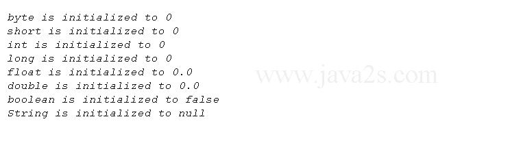 default initialization of array in java